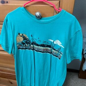 Teal Graphic T-Shirt with Desert Scene